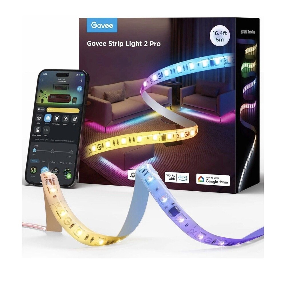Govee RGBWWIC Strip Light 2 Pro with Matter, 16.4ft Smart LED Strip Lights